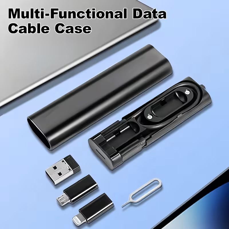 7-in-1 Travel Charging Kit with SIM and Adapter Storage