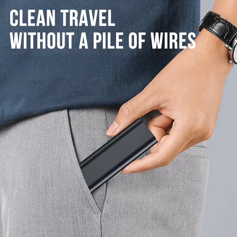7-in-1 Travel Charging Kit with SIM and Adapter Storage