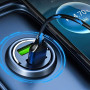 Mini Fast Charging Car Adapter with Embedded Type-C Cable and Dual Ports
