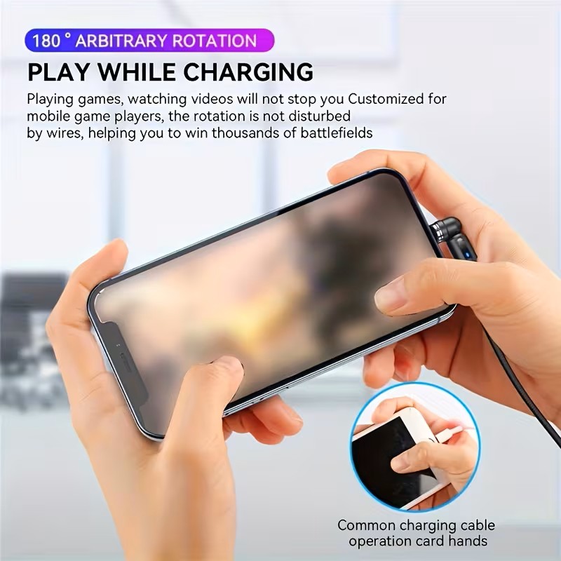 360 Degree Rotating Magnetic Type C Fast Charging Cable