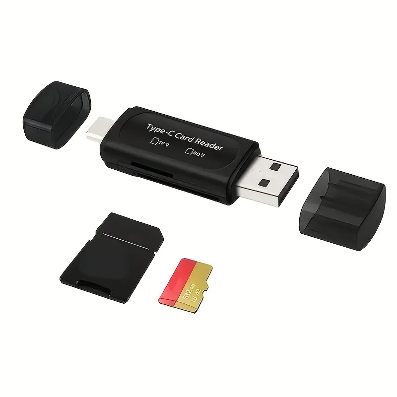 4-in-1 USB-C to USB-A SD/TF Memory Card Reader