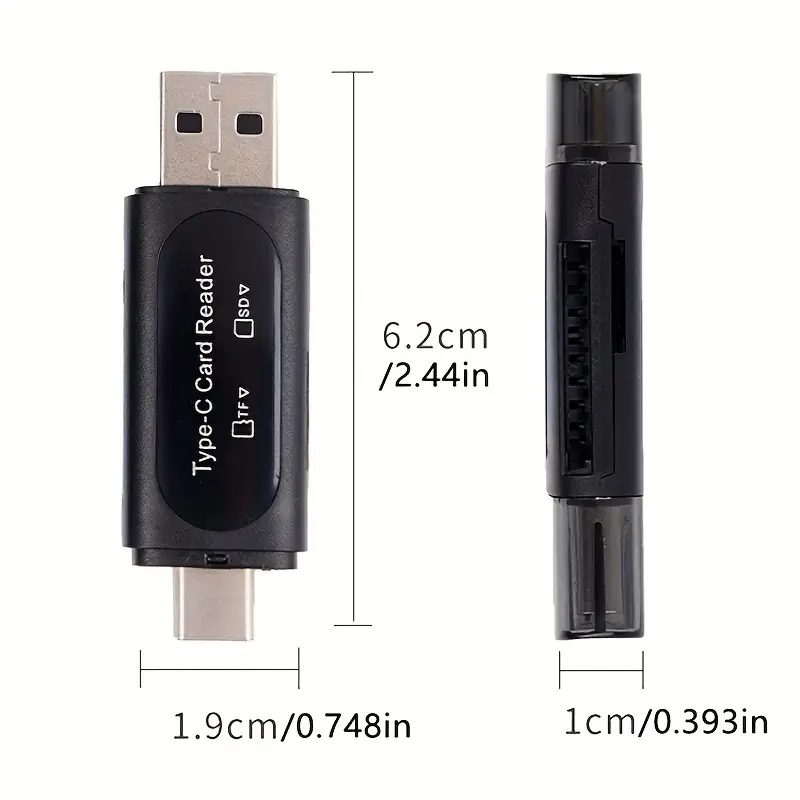 4-in-1 USB-C to USB-A SD/TF Memory Card Reader