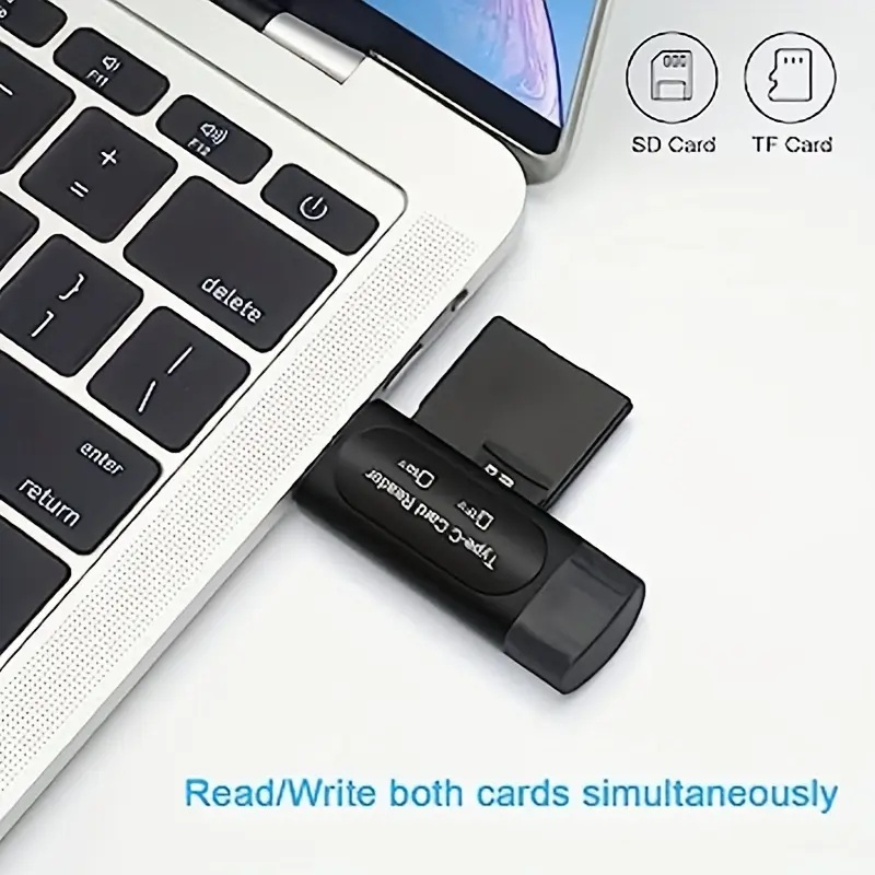 4-in-1 USB-C to USB-A SD/TF Memory Card Reader