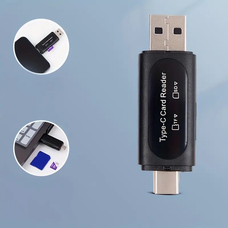 4-in-1 USB-C to USB-A SD/TF Memory Card Reader