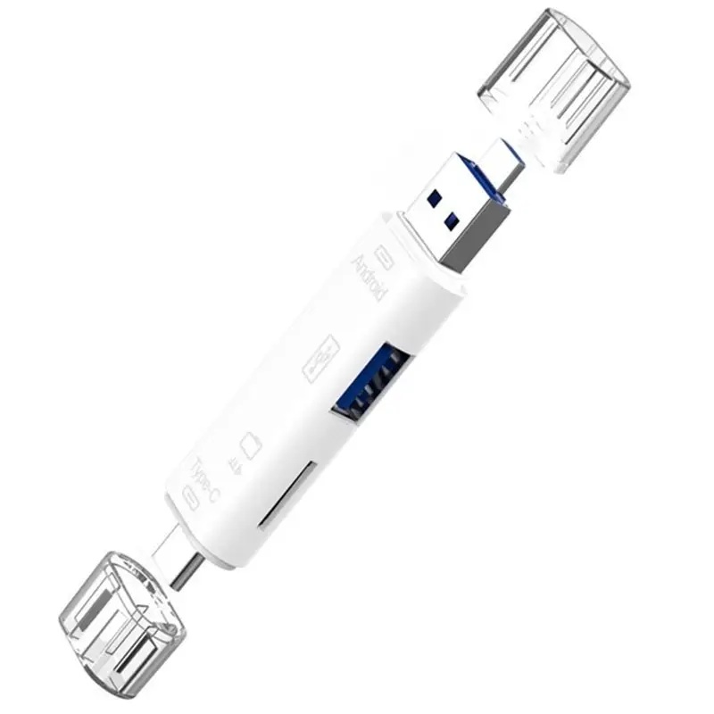 5-in-1 USB OTG Multi-Port SD and TF Card Reader