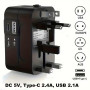 Universal Travel Adapter with USB & Type-C – All-in-One Worldwide Plug Adaptor for UK, EU, USA & Australia