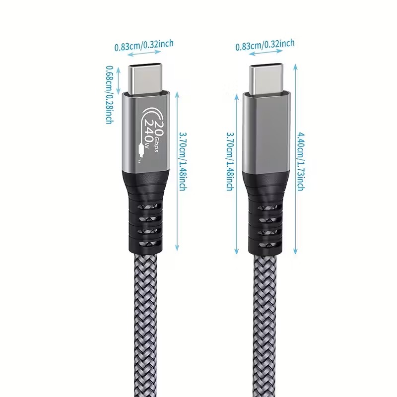 240W USB-C to USB-C Fast Charging and Data Transfer Cable