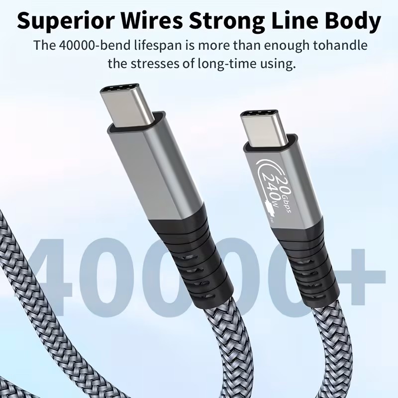 240W USB-C to USB-C Fast Charging and Data Transfer Cable