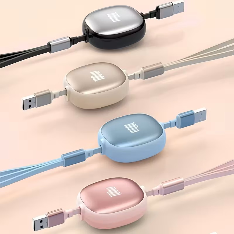 3-in-1 Retractable 100W Fast Charging Cable 3-in-1 Retractable 100W Fast Charging Cable