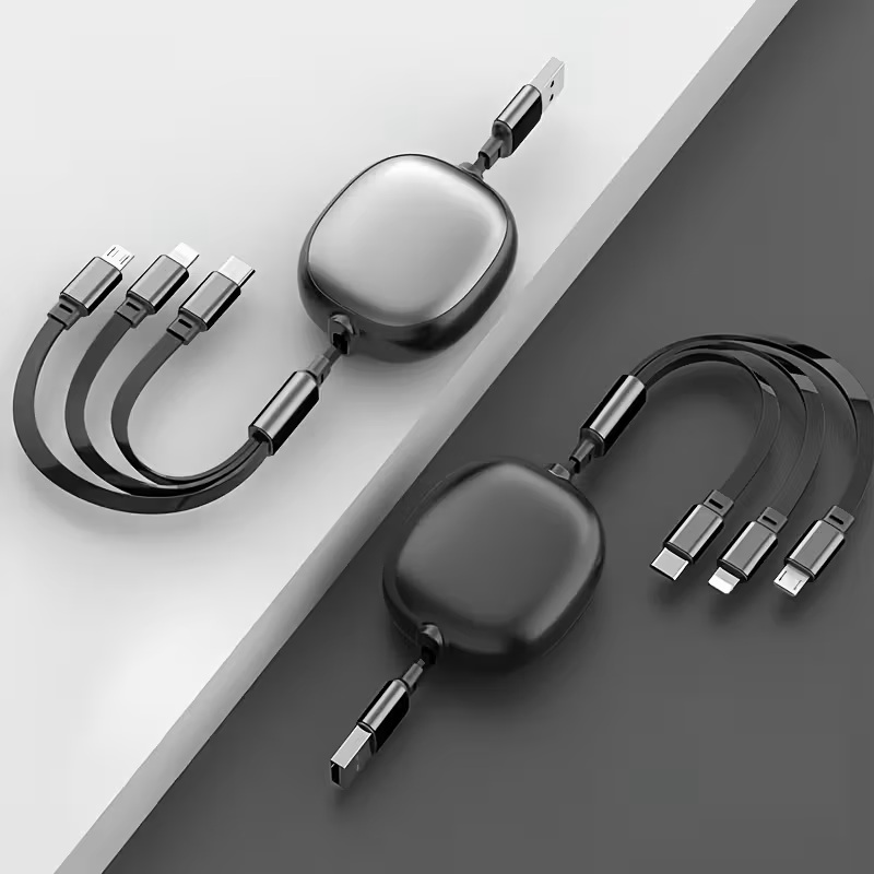 3-in-1 Retractable 100W Fast Charging Cable 3-in-1 Retractable 100W Fast Charging Cable