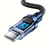 120W Super Fast Charging USB-C Cable – Real-Time Power Display | High-Quality Nylon Braided, Durable and Tangle-Free
