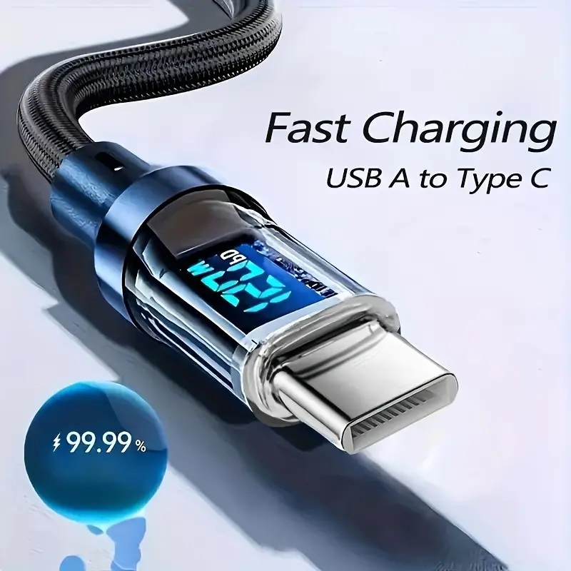 120W Super Fast Charging USB-C Cable with LED Display, High-Speed Data 120W Super Fast Charging USB-C Cable with LED Display, High-Speed Data