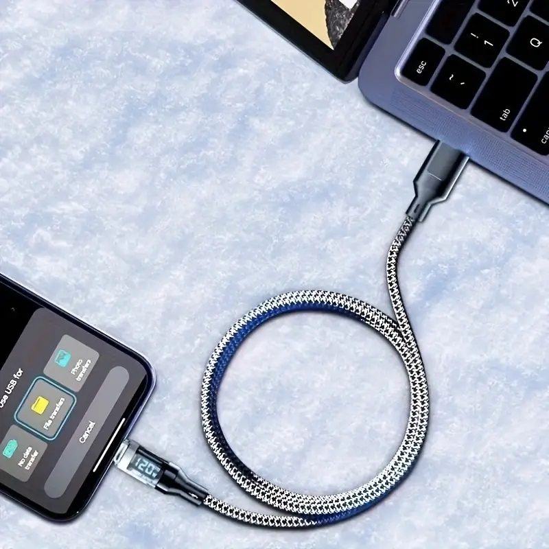 120W Super Fast Charging USB-C Cable with LED Display, High-Speed Data 120W Super Fast Charging USB-C Cable with LED Display, High-Speed Data