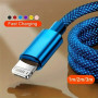 USB-A to Lightning cable - iPhone iPad charger cable - Premium Nylon braided prevents tangling