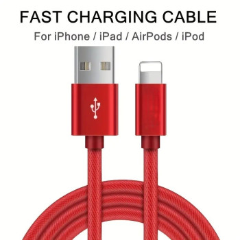 USB-A to Lightning cable - iPhone iPad charger cable - Premium Nylon braided prevents tangling USB-A to Lightning cable - iPhone iPad charger cable - Premium Nylon braided prevents tangling