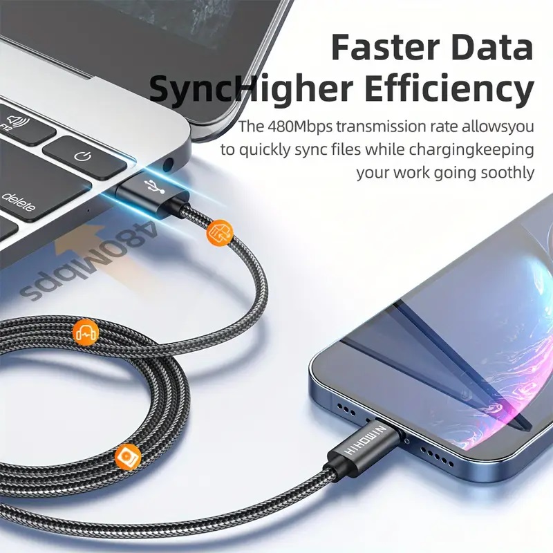 Fast Charging Lightning to USB Cable for iPhone & iPad Devices