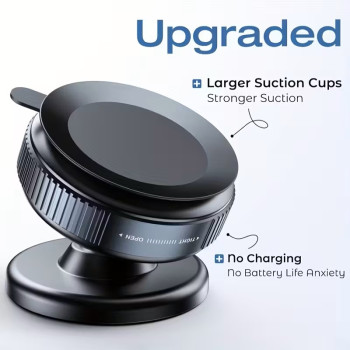 Upgraded Adjustable Vacuum Suction Magnetic Phone Holder 360 Rotation