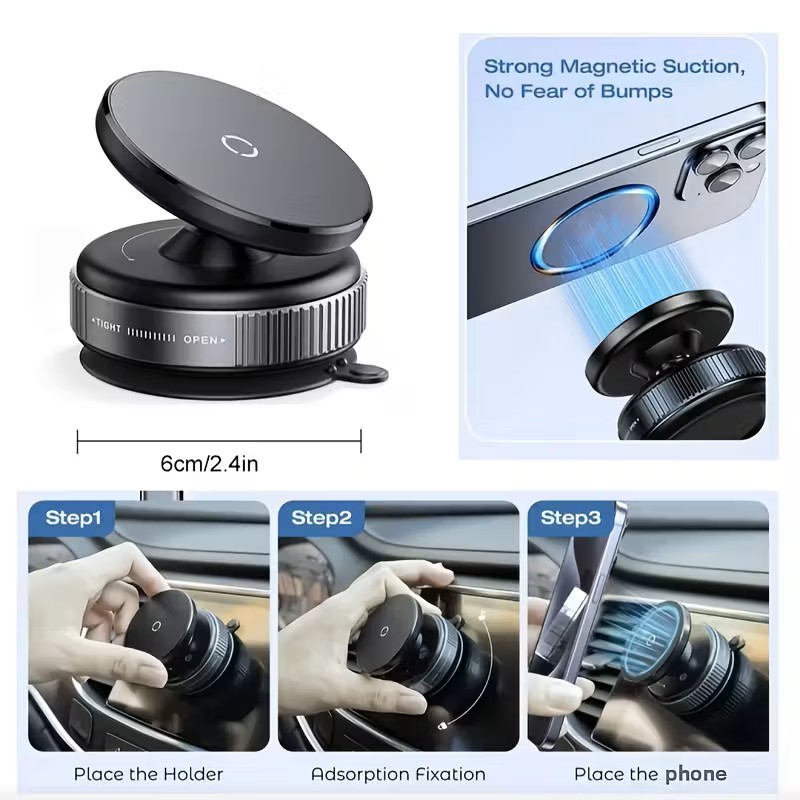 Upgraded Adjustable Vacuum Suction Magnetic Phone Holder Upgraded Adjustable Vacuum Suction Magnetic Phone Holder