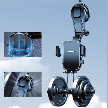 Universal Dashboard Car Phone Holder – Long Arm, Rotatable, Strong Suction Grip