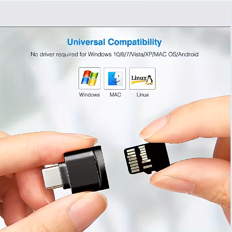 2 in 1 USB C Micro SD OTG Card Reader with Key Ring