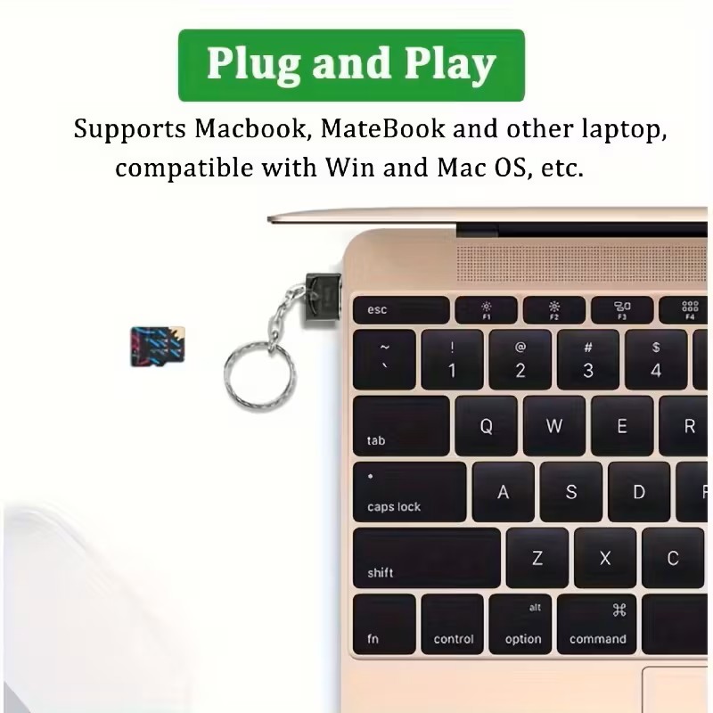 2 in 1 USB C Micro SD OTG Card Reader with Key Ring