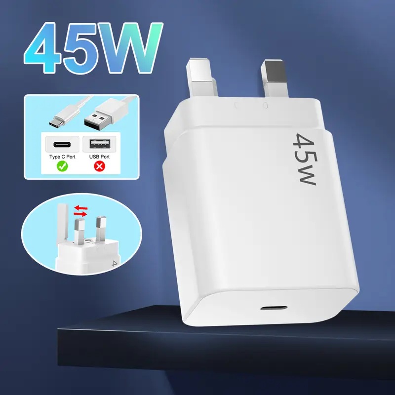 45W Super Fast USB-C Charger Plug with PD 3.0 Technology 45W Super Fast USB-C Charger Plug with PD 3.0 Technology
