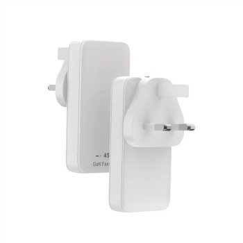 45W Double USB-C Flat Wall Charger Slim Dual Port UK Fast Adapter for iPhone & Samsung