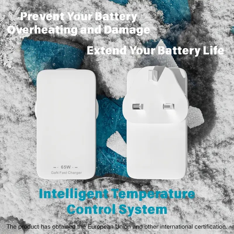65W Slim USB-C Fast Charger with PD & QC 3.0 Dual Ports 65W Slim USB-C Fast Charger with PD & QC 3.0 Dual Ports