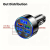Multi-Port 2PD 4USB Car Charger – Fast Charging PD QC3.0 USB-C Car Phone Charger Type C Adapter