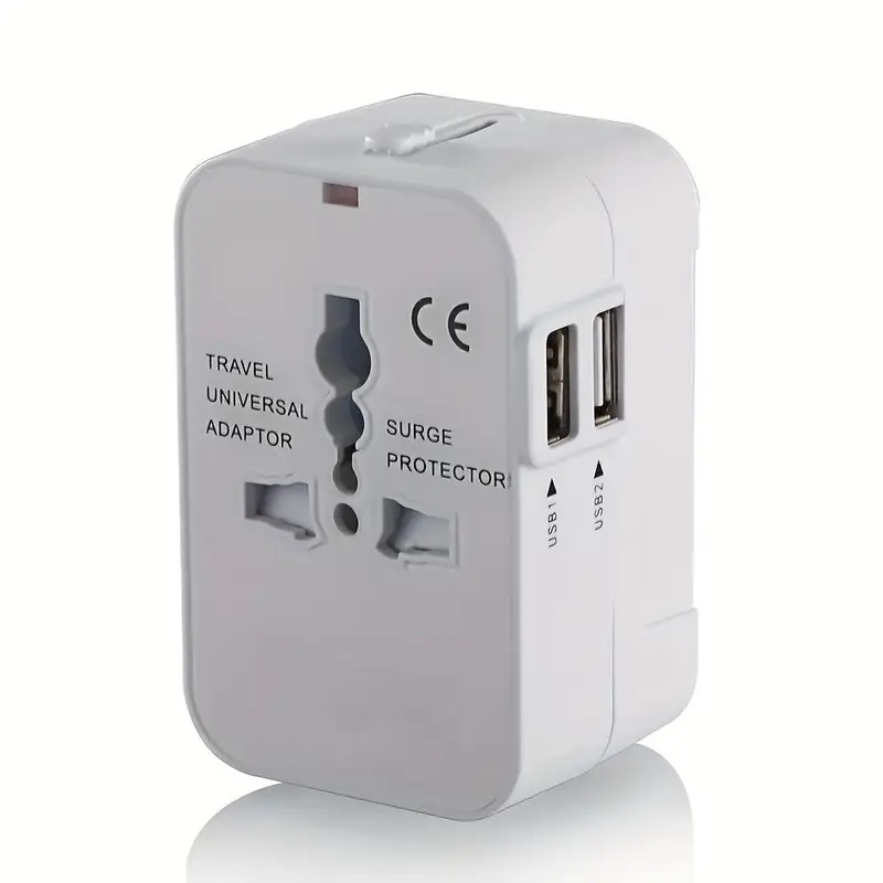 Universal Travel Adapter with Dual USB Charging Ports - Worldwide Use Universal Travel Adapter with Dual USB Charging Ports - Worldwide Use