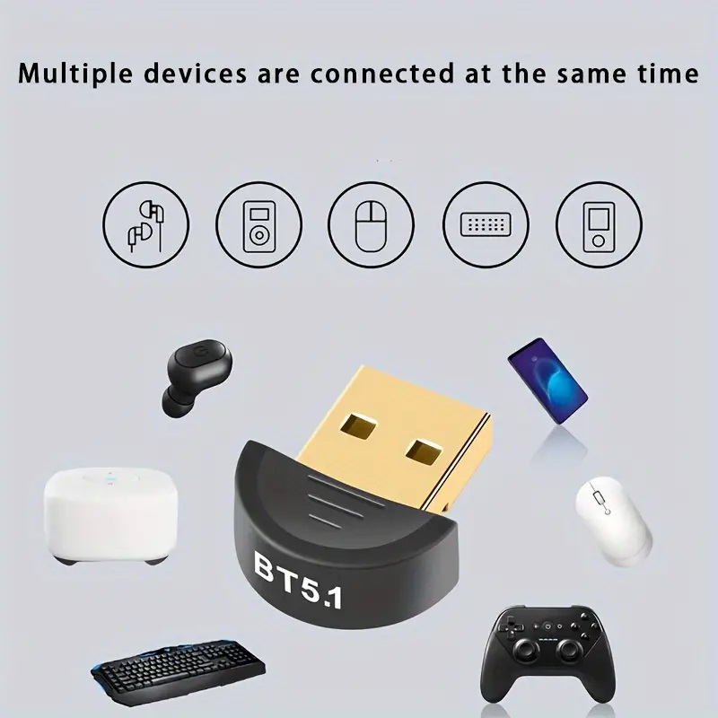 USB Bluetooth 5.1 Adapter – Plug and Play Wireless Dongle