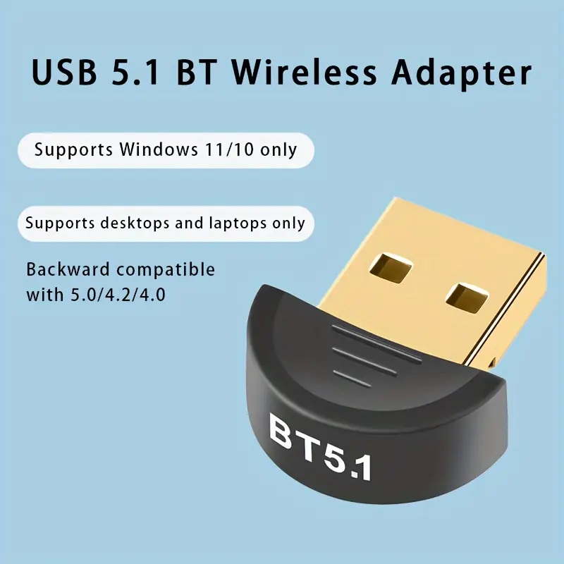 USB Bluetooth 5.1 Adapter – Plug and Play Wireless Dongle