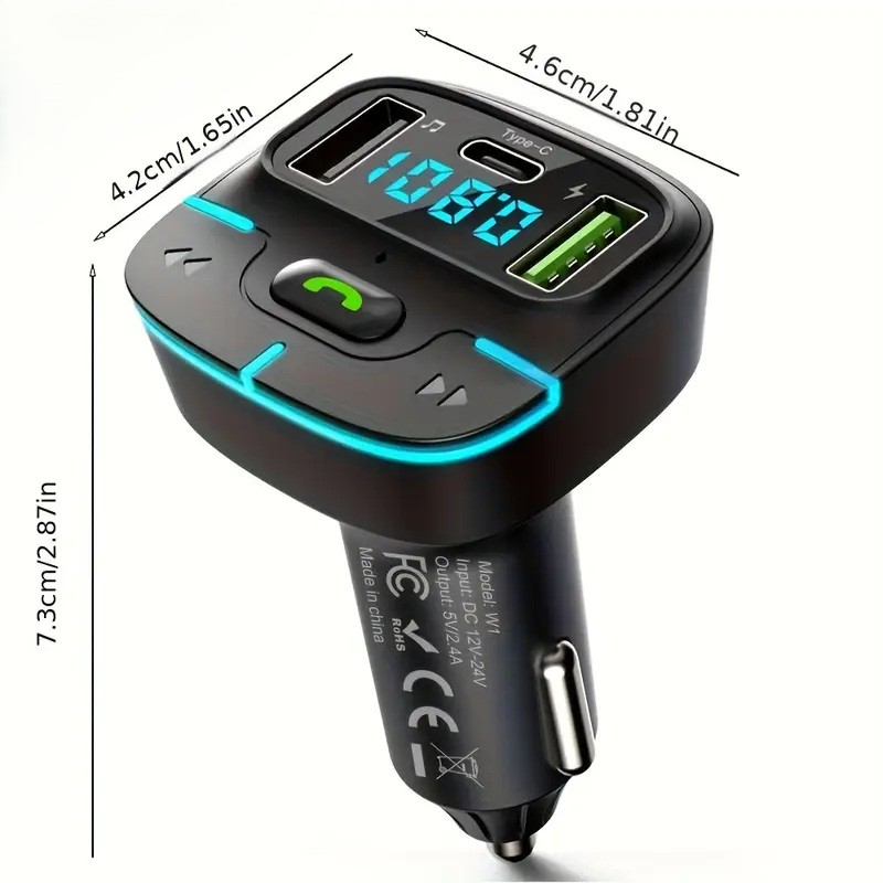 Wireless Bluetooth Car FM Transmitter with Fast Charging Wireless Bluetooth Car FM Transmitter with Fast Charging