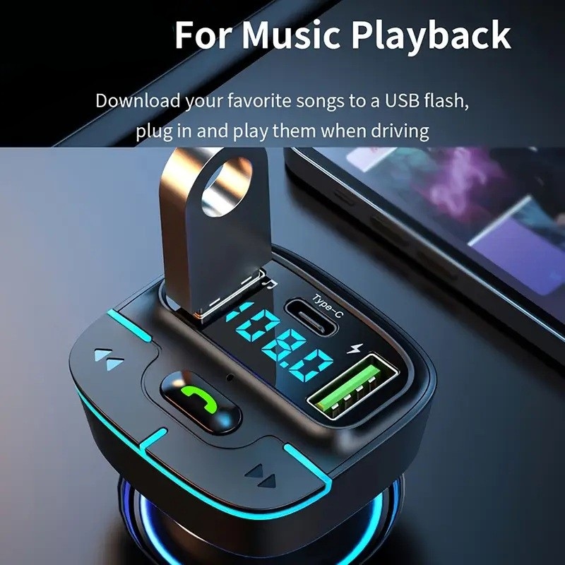 Wireless Bluetooth Car FM Transmitter with Fast Charging Wireless Bluetooth Car FM Transmitter with Fast Charging