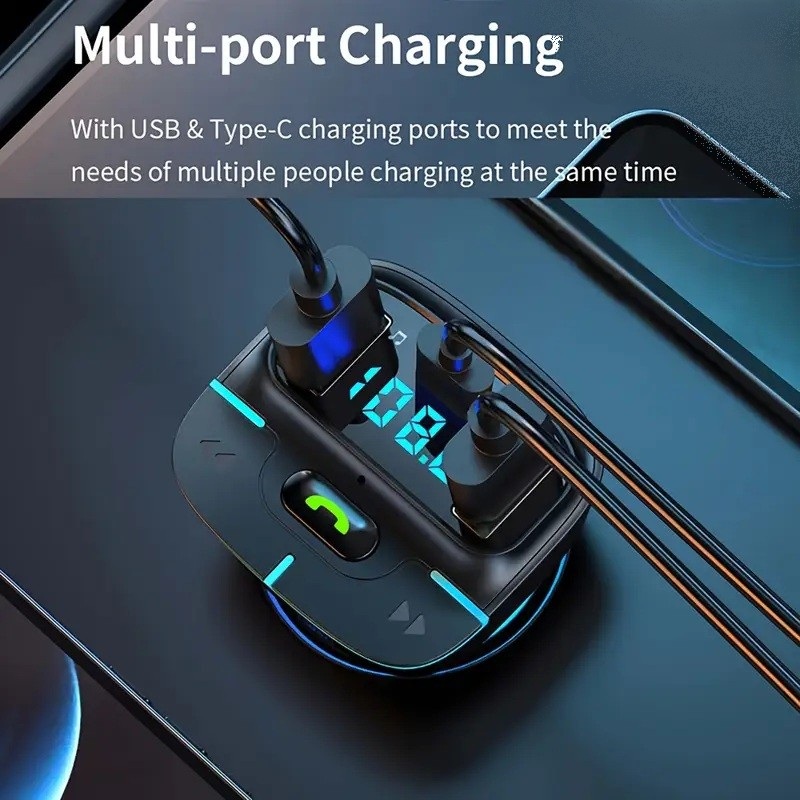 Wireless Bluetooth Car FM Transmitter with Fast Charging Wireless Bluetooth Car FM Transmitter with Fast Charging