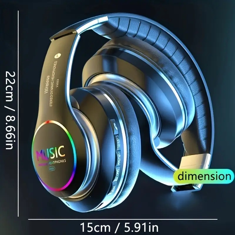 Upgraded Wireless Headphones with Deep Bass and Foldable Design Upgraded Wireless Headphones with Deep Bass and Foldable Design