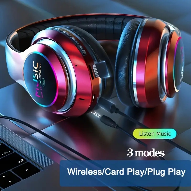 Upgraded Wireless Headphones with Deep Bass and Foldable Design Upgraded Wireless Headphones with Deep Bass and Foldable Design