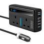 200W Car Power Inverter 12V DC to 240V AC with Dual Sockets, USB QC3.0 and PD Fast Charging