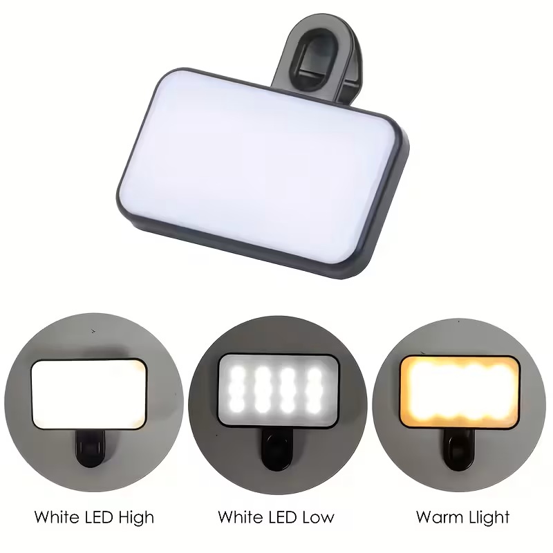 Mini Portable LED Selfie Light with Adjustable Brightness Mini Portable LED Selfie Light with Adjustable Brightness