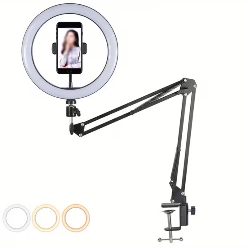 Selfie Ring Light with Adjustable Table Arm Stand Selfie Ring Light with Adjustable Table Arm Stand