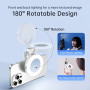 Rechargeable Selfie Light with Mirror, 3 Colour Modes & 9 Brightness Levels