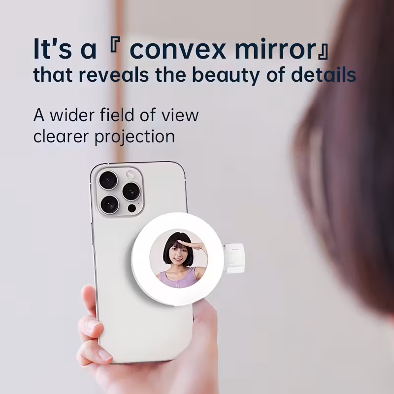 Rechargeable Selfie Light with Mirror and Adjustable LED Modes Rechargeable Selfie Light with Mirror and Adjustable LED Modes