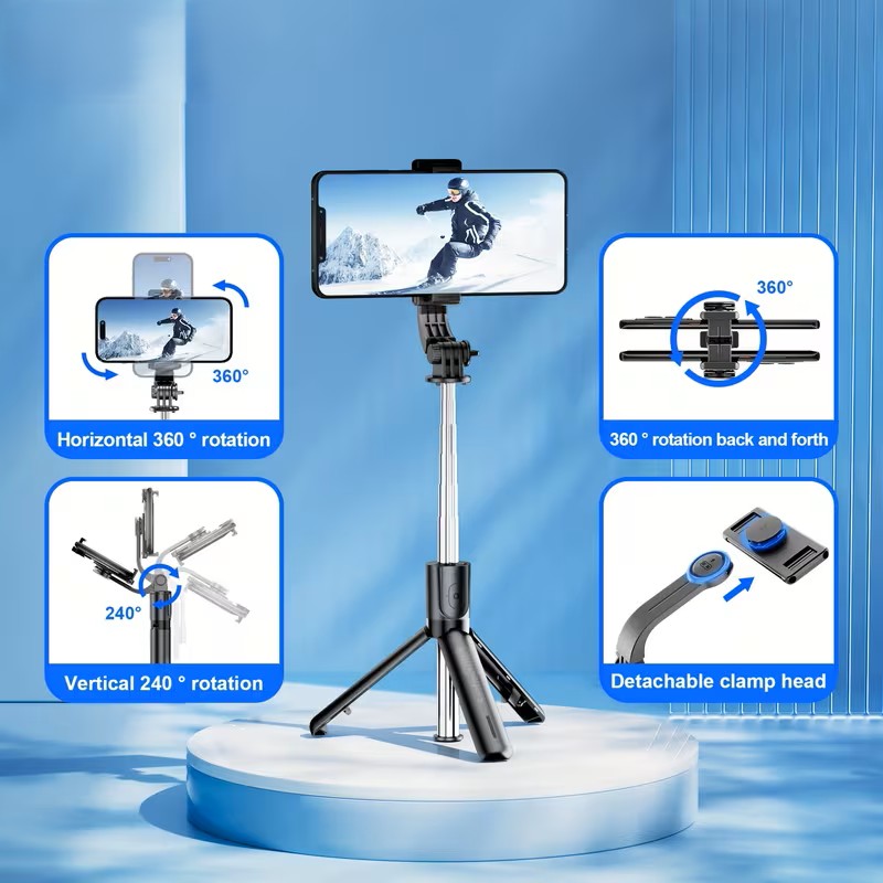 Lightweight Tripod Selfie Stick with Wireless Remote
