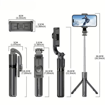 Lightweight Portable Tripod Selfie Stick with Wireless Remote