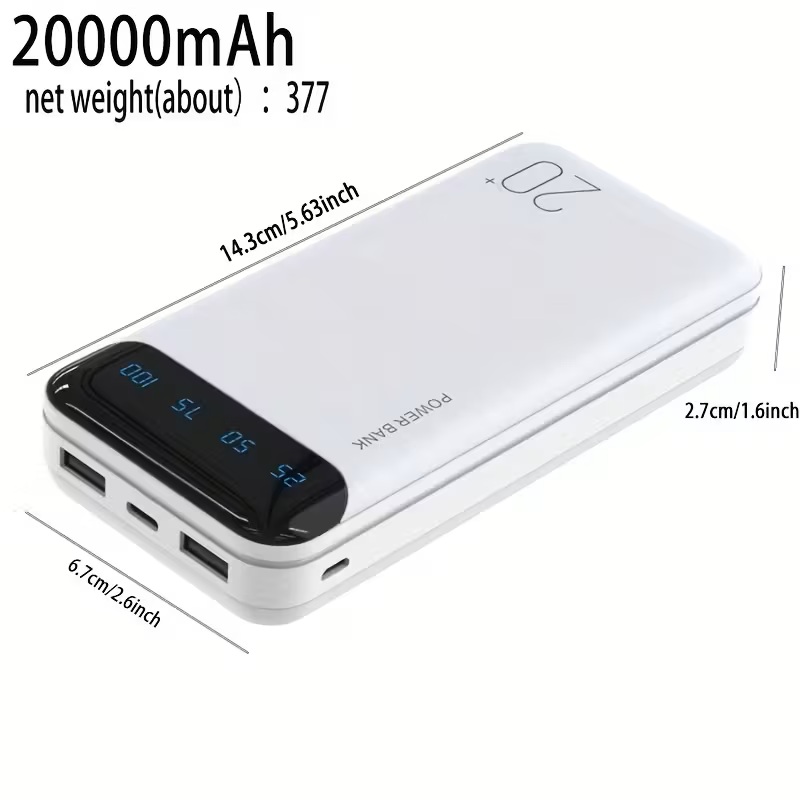 20,000mAh Outdoor Emergency Power Bank with Dual USB Output 20,000mAh Outdoor Emergency Power Bank with Dual USB Output