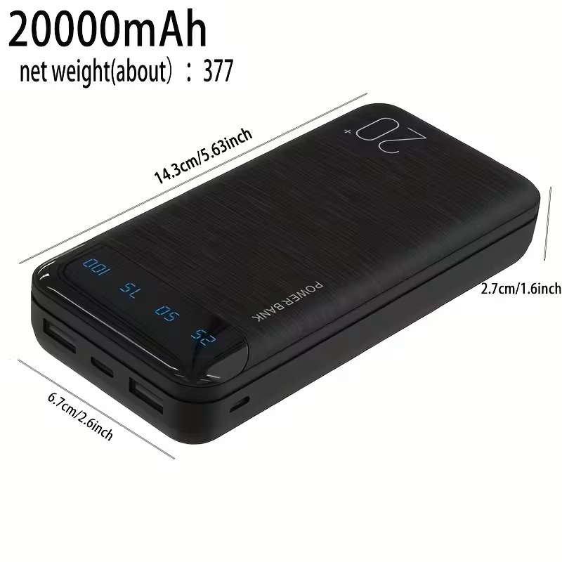 20,000mAh Outdoor Emergency Power Bank with Dual USB Output 20,000mAh Outdoor Emergency Power Bank with Dual USB Output