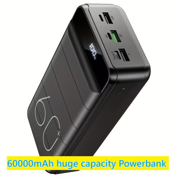60000mAh Fast Charging Power Bank with 22.5W PD Portable Charger and LED Display