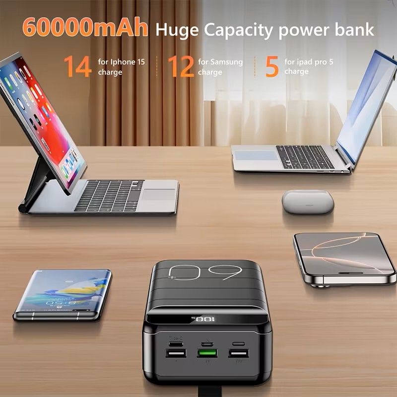 60000mAh Fast Charging Portable Power Bank with LED Display 60000mAh Fast Charging Portable Power Bank with LED Display
