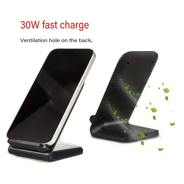 30W Fast Qi Wireless Charger Stand with Dual-Coil Technology 30W Fast Qi Wireless Charger Stand with Dual-Coil Technology