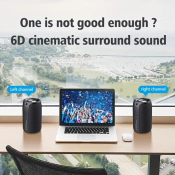 Bluetooth Wireless Outdoor Portable Speaker - TWS Dual Pairing and 8-Hour Playtime